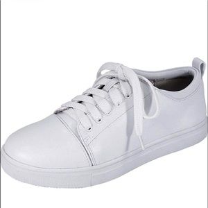 Fuzzy Anita Casual Plimsoll Styled Everyday Walking Shoes, white, 8.5D